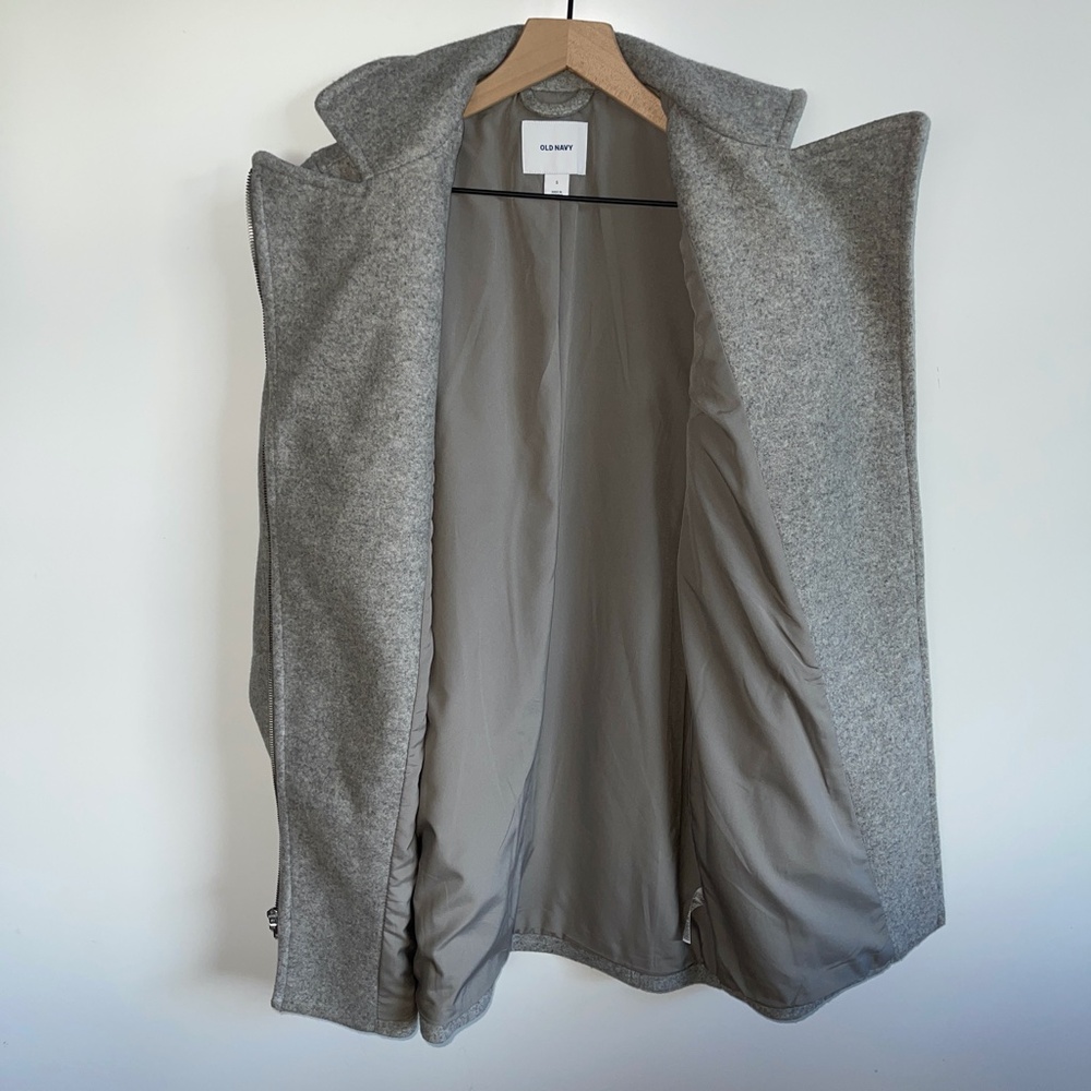 Old Navy Asymmetrical Dress Coat Wool Blend Size Small - Picture 8 of 9